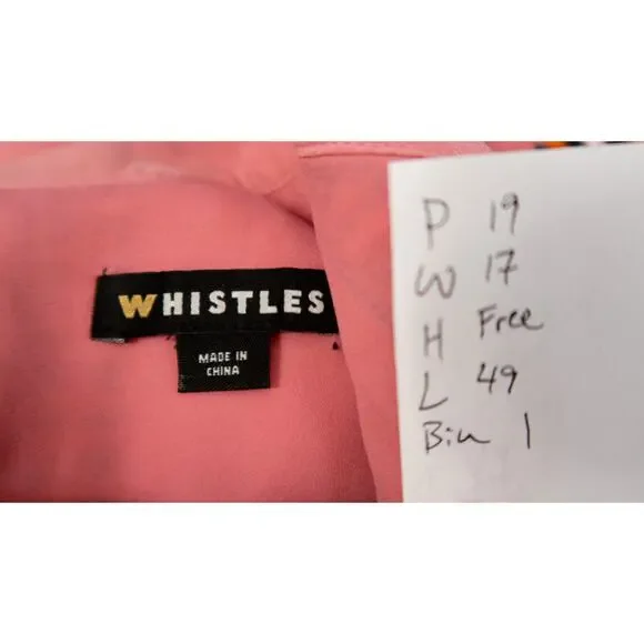 WHISTLES "Avery" Silk Bubblegum Pink Boho Embroidered Maxi Dress US 10 - Picture 13 of 13